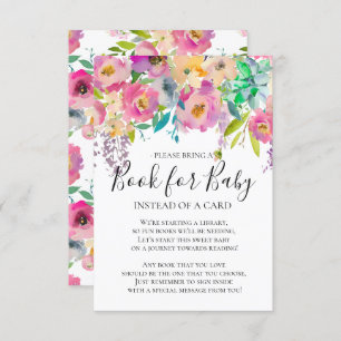 Colourful Bloom Floral Baby Shower Book for Baby Invitation