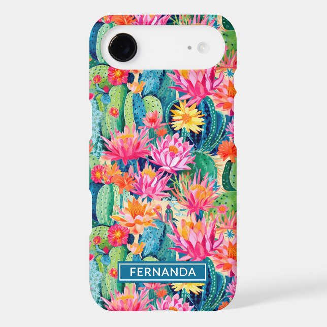 Colourful Blooming Cacti Personalised (Back)