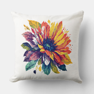 Colourful Blooming Flower on a Summer day Cushion