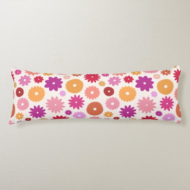 Colourful Blooms Big Pattern Body Cushion (Front)