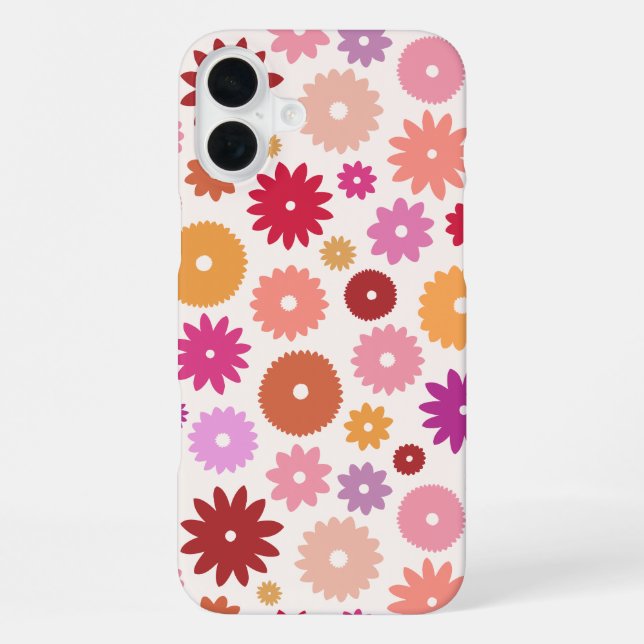 Colourful Blooms Big Pattern iPhone Case (Back)