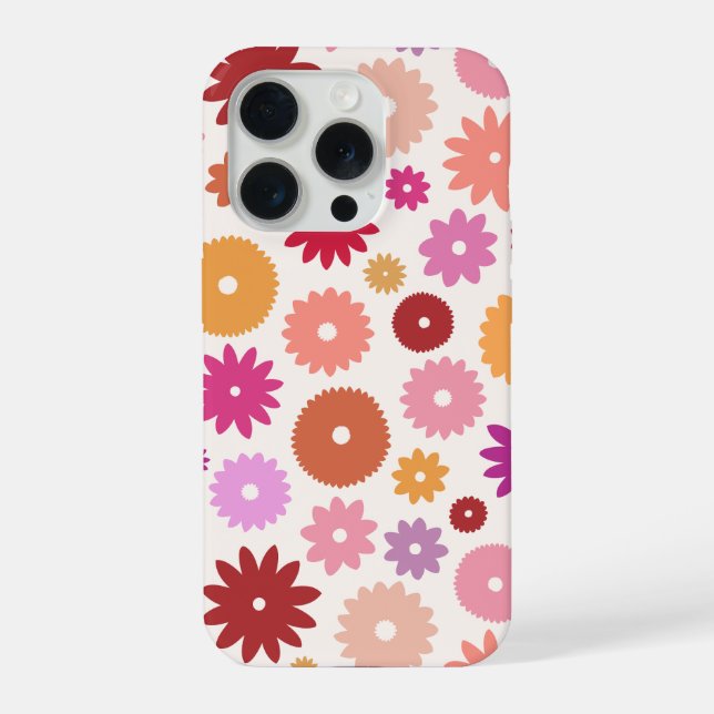 Colourful Blooms Big Pattern iPhone Case (Back)