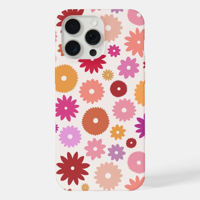 Colourful Blooms Big Pattern iPhone Case (Back)