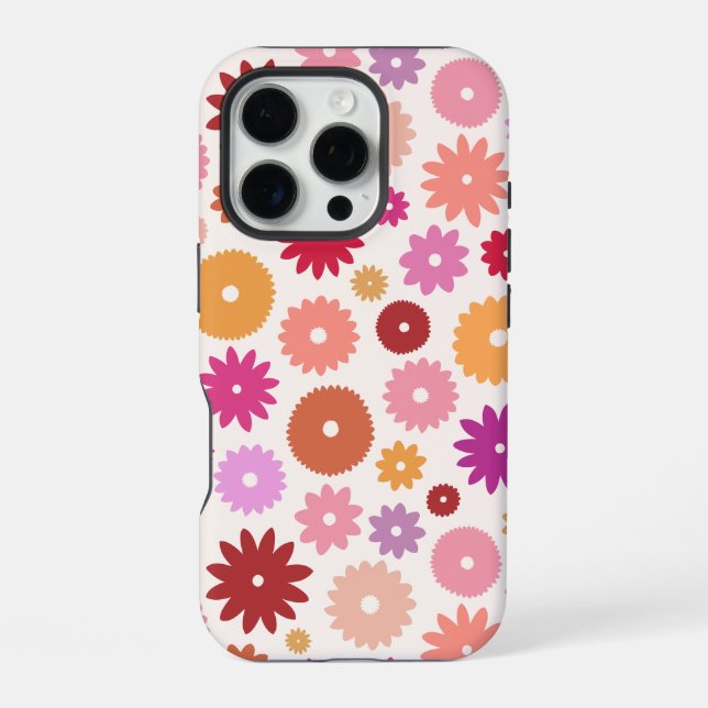 Colourful Blooms Big Pattern iPhone Case (Back)