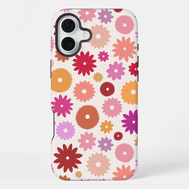 Colourful Blooms Big Pattern iPhone Case (Back)