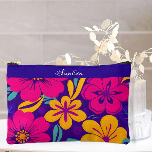 Colourful Blooms-Dopamine Style-Retro Flowers Accessory Pouch