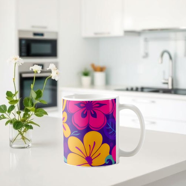 Colourful Blooms-Dopamine Style-Retro Flowers Coffee Mug (Colorful Blooms-Dopamine Style- Coffee Mug)