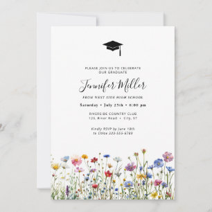 Colourful blooms Graduation Party Photo Holiday Card
