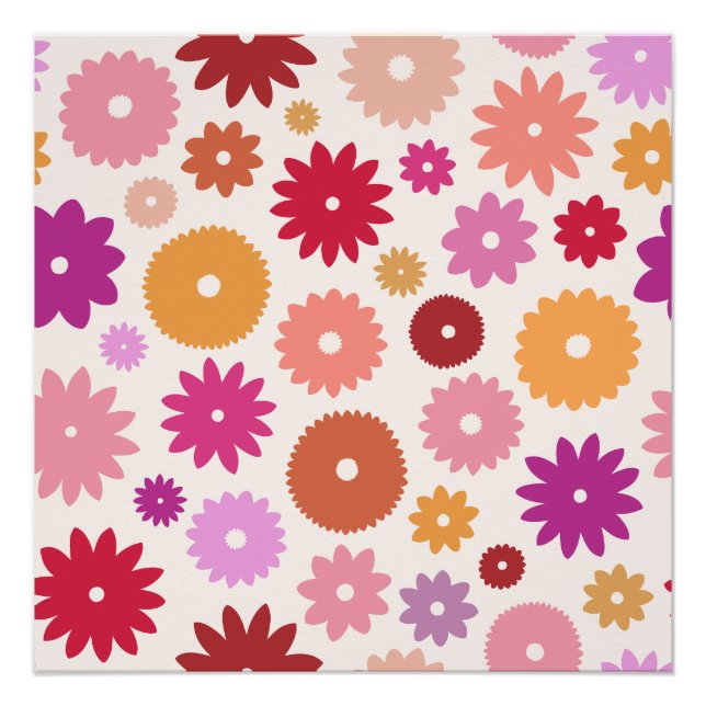 Colourful Blooms Large Pattern Poster (Front)