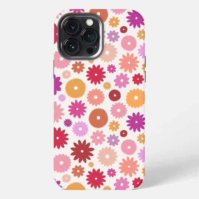 Colourful Blooms Pattern iPhone Case (Back)