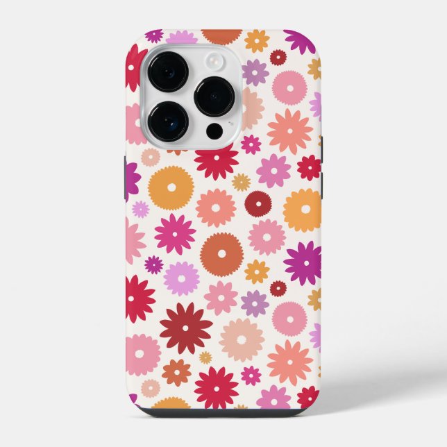 Colourful Blooms Pattern iPhone Case (Back)