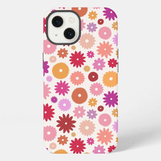 Colourful Blooms Pattern iPhone Case (Back)