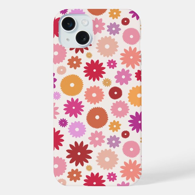 Colourful Blooms Pattern iPhone Case (Back)