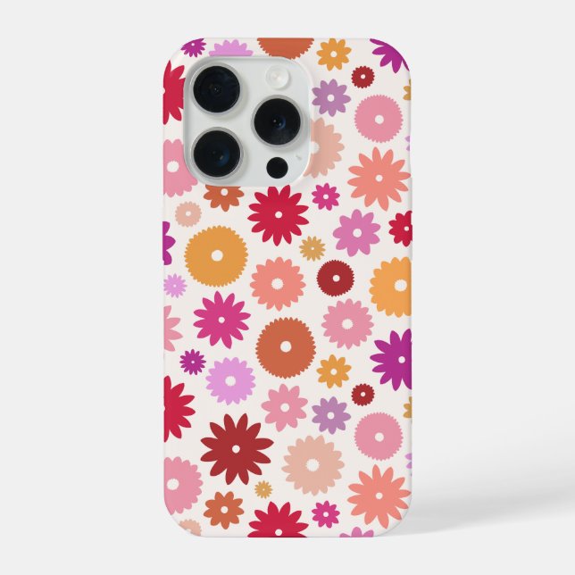 Colourful Blooms Pattern iPhone Case (Back)