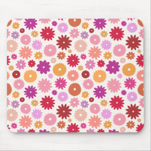 Colourful Blooms Pattern Mouse Pad