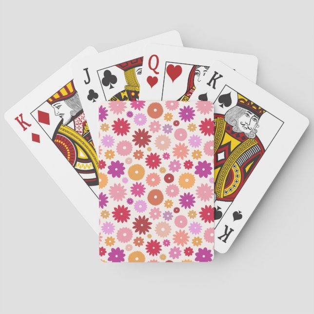 Colourful Blooms Pattern Playing Cards (Back)