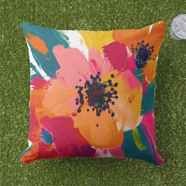 Colourful Blooms Pillow for Any Occasion  (Grass)