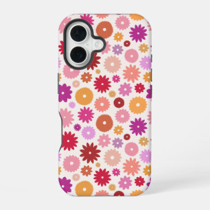 Colourful Blooms Repeat Pattern iPhone 16 Case