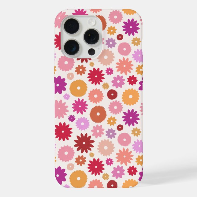 Colourful Blooms Repeat Pattern iPhone Case (Back)