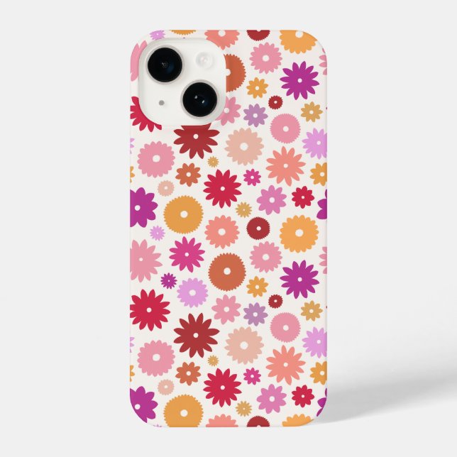 Colourful Blooms Repeat Pattern iPhone Case (Back)