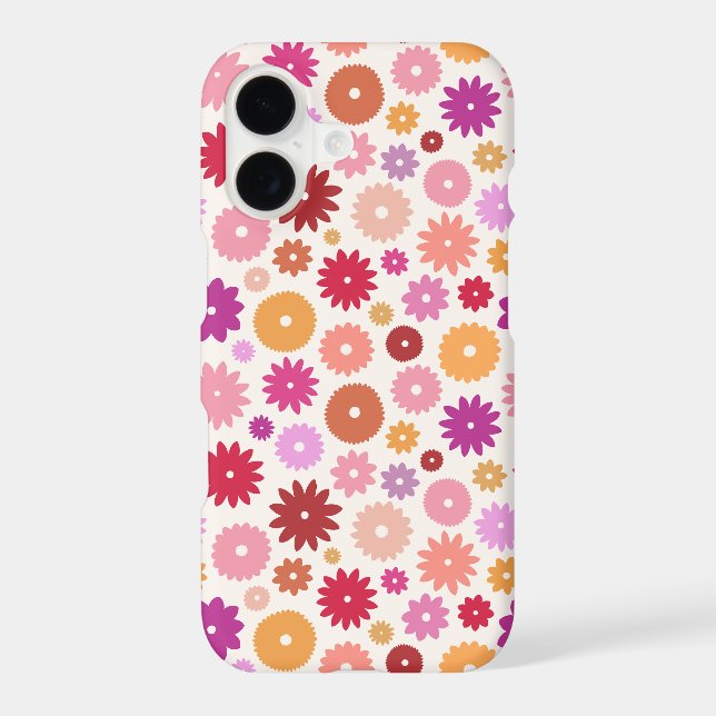 Colourful Blooms Repeat Pattern iPhone Case (Back)