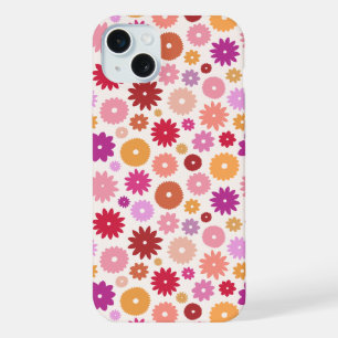 Colourful Blooms Repeat Pattern iPhone 15 Plus Case