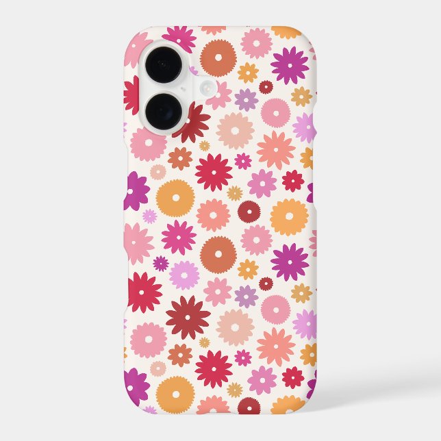 Colourful Blooms Repeat Pattern iPhone Case (Back)