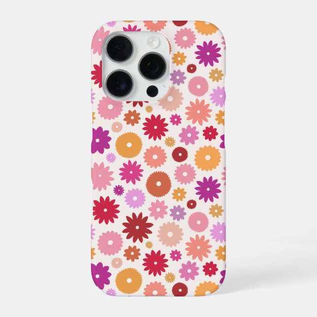 Colourful Blooms Repeat Pattern iPhone Case (Back)