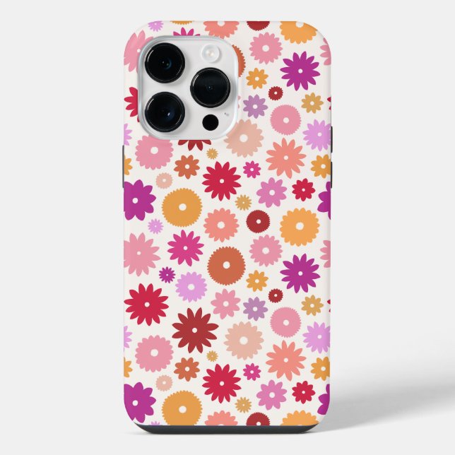 Colourful Blooms Repeat Pattern iPhone Case (Back)