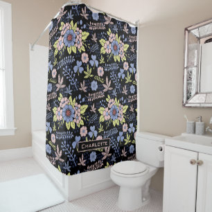 Colourful blossom floral seamless pattern with nam shower curtain