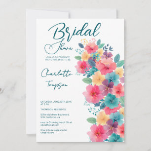 Colourful Blossoms Bridal Bash Invitation
