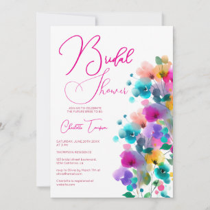Colourful Blossoms Bridal Bash Invitation