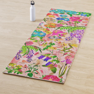 Colourful Blossoms Flower Garden Yoga Mat