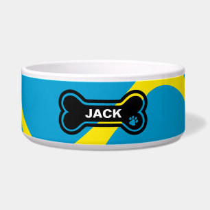 Colourful blue and yellow Personalised Dog