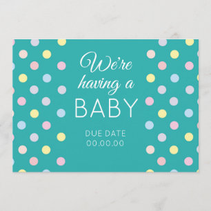 Colourful Blue Baby Announcement