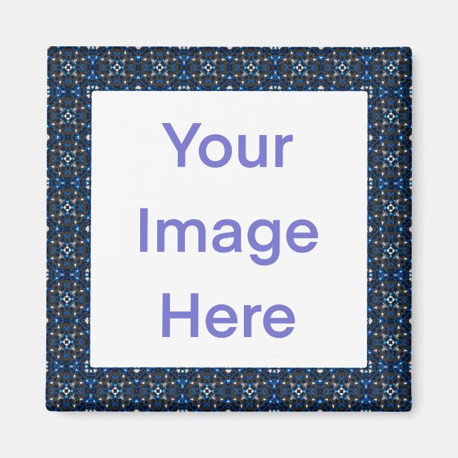 Colourful Blue Bold Geometric Magnet (Front)