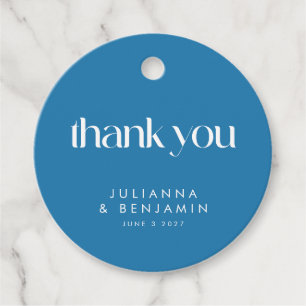 Colourful Blue Geometric Wedding Custom Thank You Favour Tags