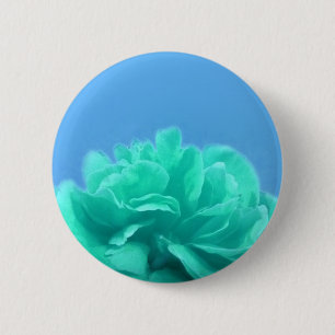 Colourful Blue Green Floral 6 Cm Round Badge