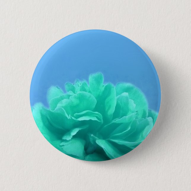Colourful Blue Green Floral 6 Cm Round Badge (Front)