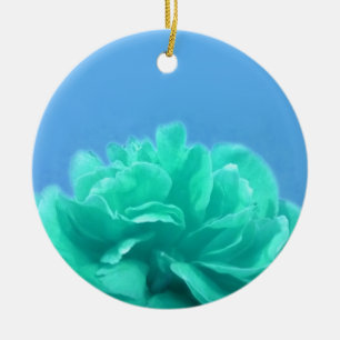 Colourful Blue Green Floral Ceramic Tree Decoration