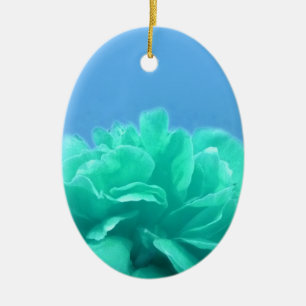 Colourful Blue Green Floral Ceramic Tree Decoration