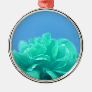 Colourful Blue Green Floral Metal Tree Decoration