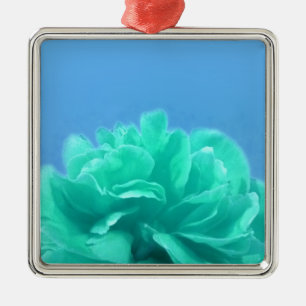 Colourful Blue Green Floral Metal Tree Decoration