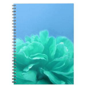 Colourful Blue Green Floral Spiral Notebook