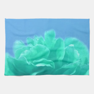 Colourful Blue Green Floral Tea Towel