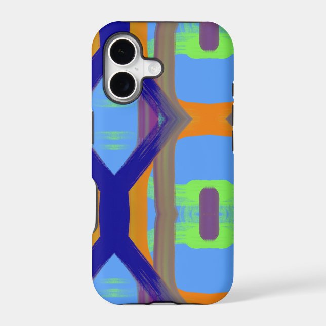 Colourful Blue Green Orange Customised Art Pattern (Back)