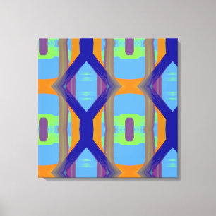Colourful Blue Green Orange Customised Art Pattern Canvas Print