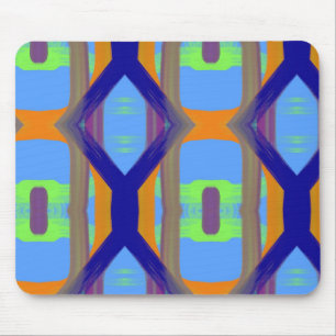 Colourful Blue Green Orange Customised Art Pattern Mouse Pad