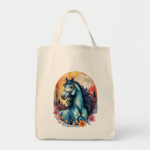 Colourful Blue Horse Dream Tote Bag