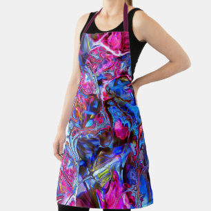 Colourful Blue Magenta and Yellow Swirl Apron